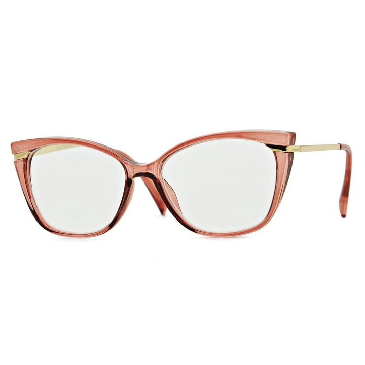 Ochelari de citit pentru dama, Policarbonat, +3.0, Roz transparent