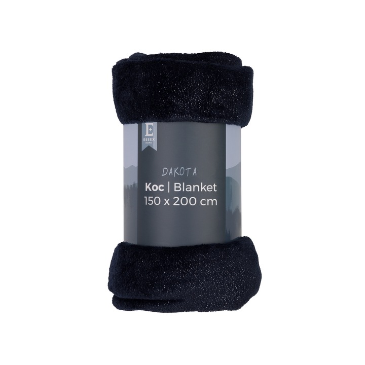 Patura confortabila, Model DAKOTA, ESSEX, 130x170 cm, Albastru marin