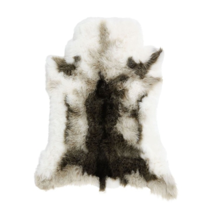 Килим за хол/спалня Chip Pes YH2301S, 90 x 110 см, акрил + полиестер, бял + кафяв, асиметричен