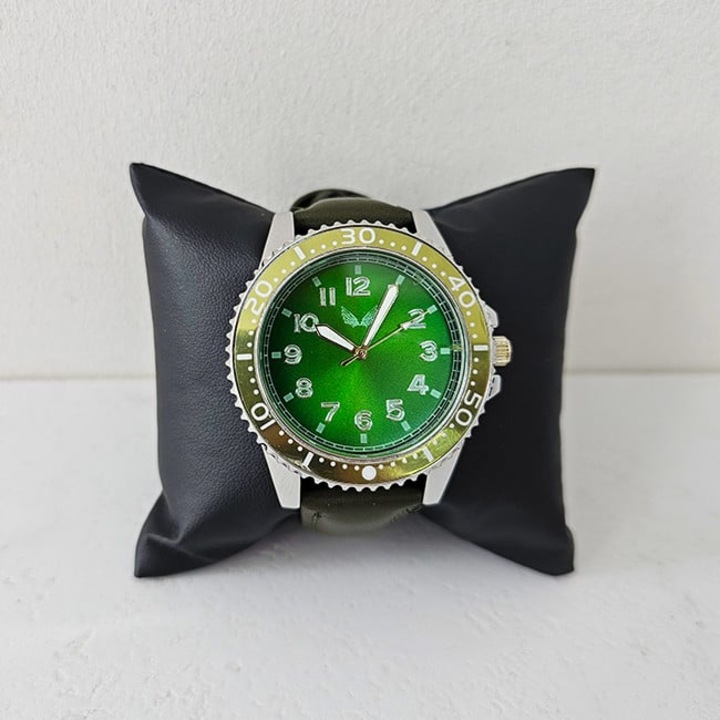 Ceas barbatesc Ulysses ALPHA, cu quartz si cadran din otel inoxidabil, in cutie eleganta, Verde, VELVE