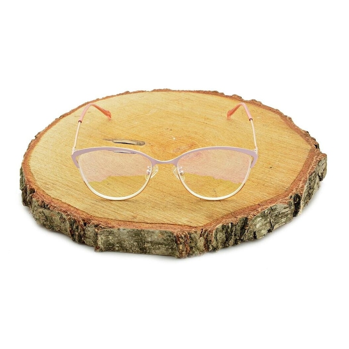 Ochelari de citit dama, Stylion, model ST317CR, +3.00 dioptrii, rame metalice, culoare aurie cu roz pudrat, set cu etui si stergator