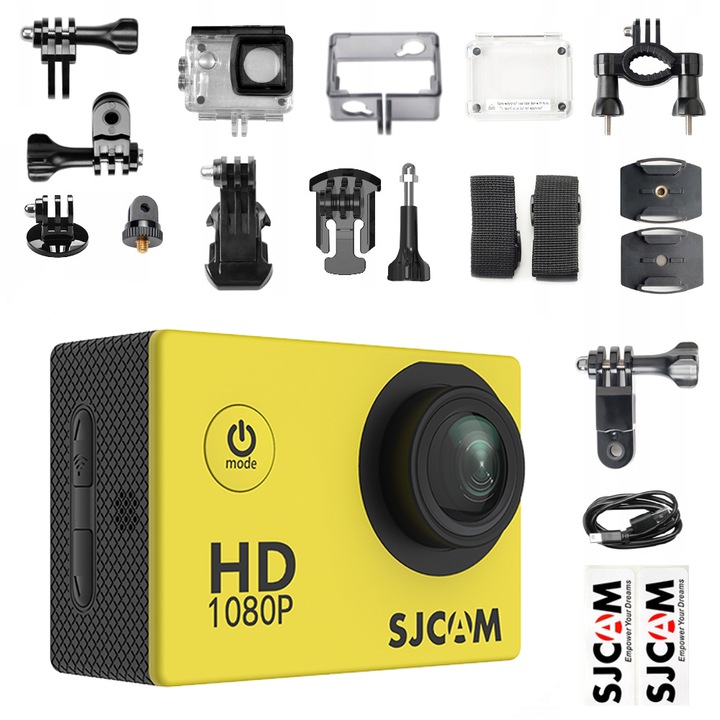 Camera sport SJCAM SJ4000 FULLHD 1080p MENIU RO ORG galbena 30FPS