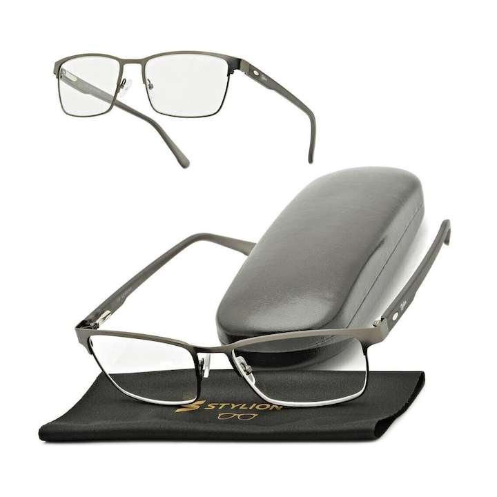 Ochelari de citit corectivi, Stylion, otel, +2.25 dioptrii, maro