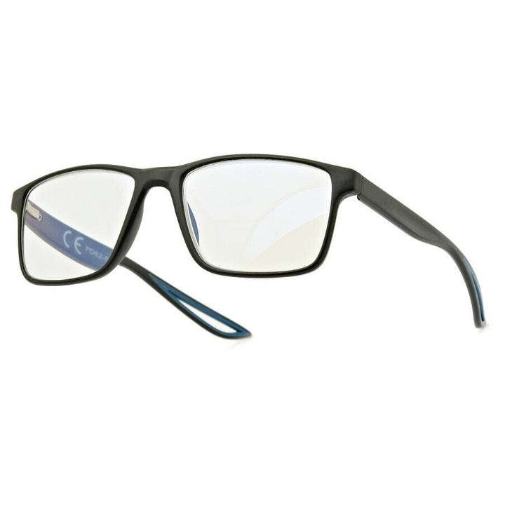 Ochelari de vedere, Stylion, Policarbont, Dioptrie 2.00 +, Antireflex, Etui si stergator de lentile, Negru