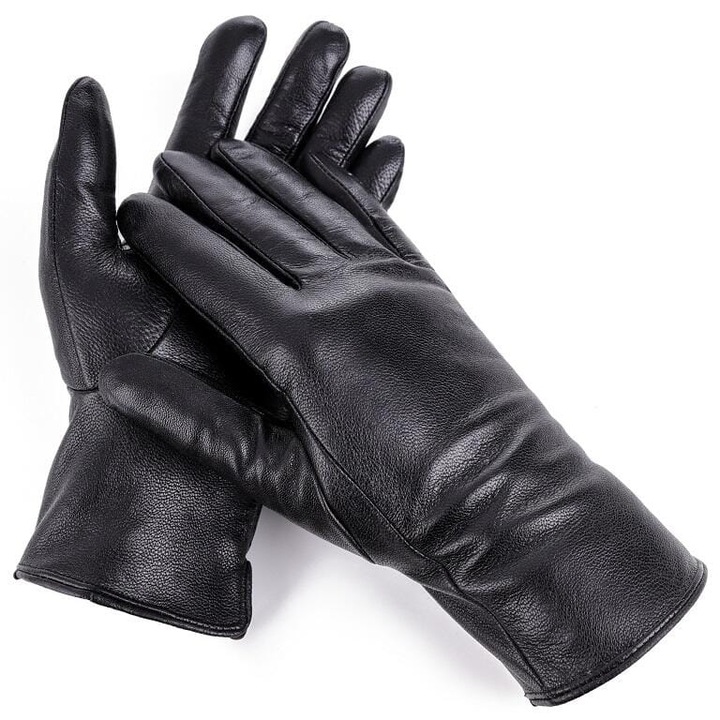 Manusi dama, Stylion, piele, captusite, negru, XS, 23,4x8,8cm