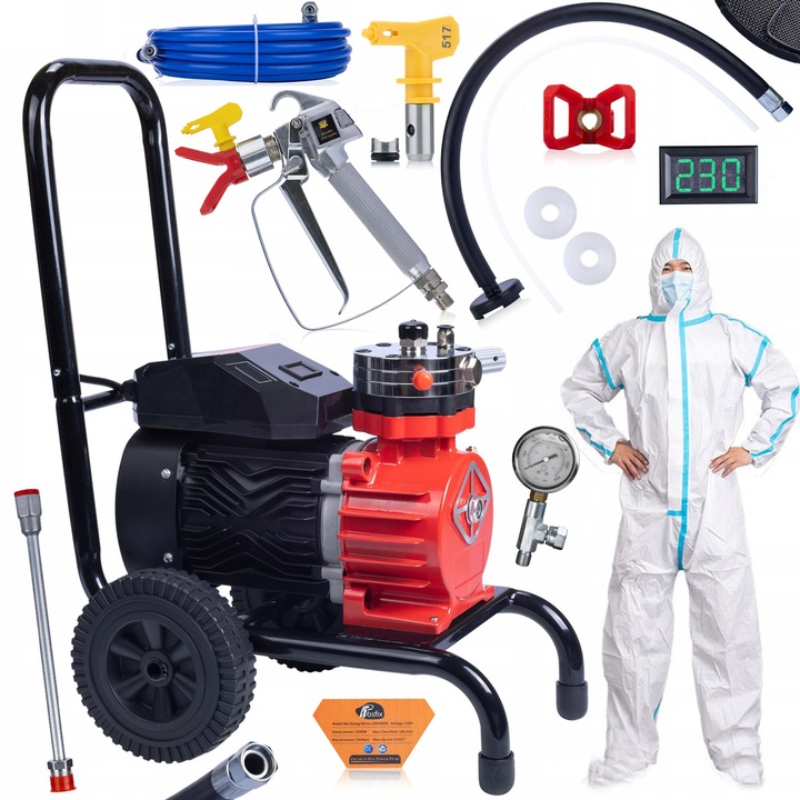 Unitate de vopsit Rosfix Strong Storm 1100 RSS05 3500W 22MPA 18L/min, set complet