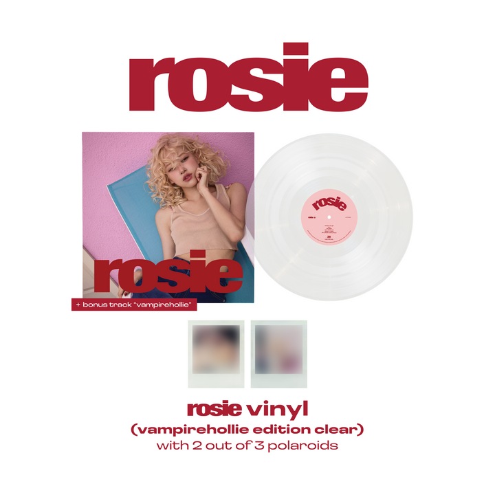 Vinil ROSE - rosie (editia vampirehollie), 12"x24", transparent, cu 2 polaroide, editie limitata
