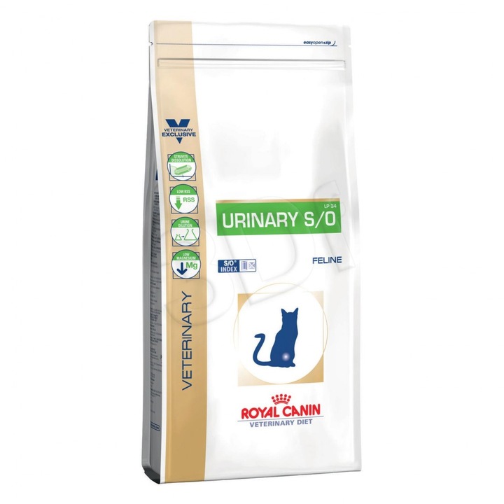 Hrana uscata pentru pisici Royal Canin Urinary S/O, cu orez si carne de pasare, 400g