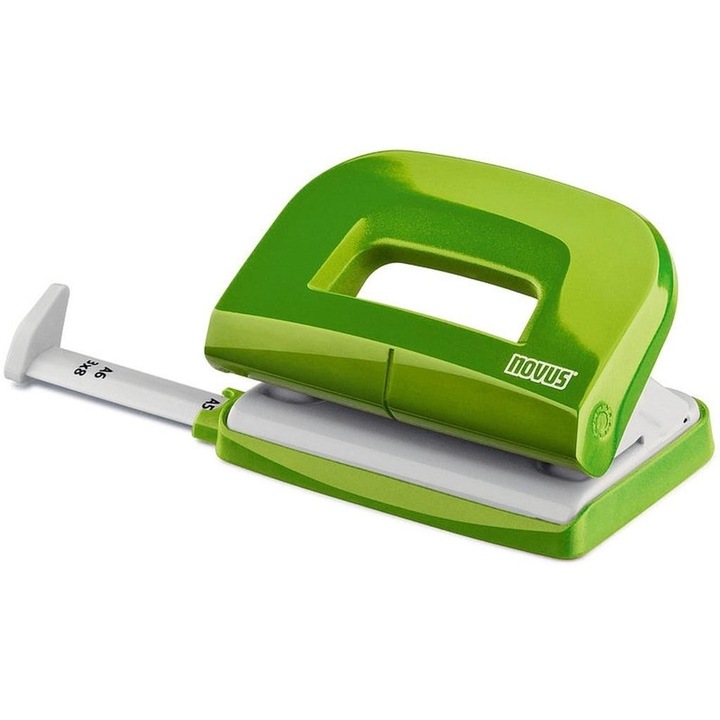 Dziurkacz Novus E210, verde, 125x71mm, compact