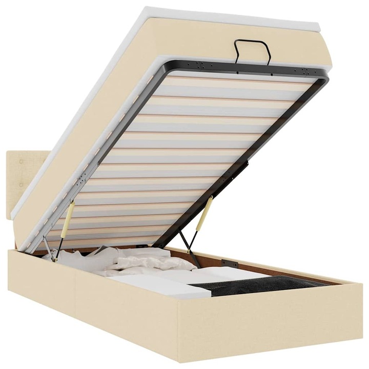 VidaXL oszmán ágykeret matracokkal krém 90x190cm szövet 58.32 kg 3312441