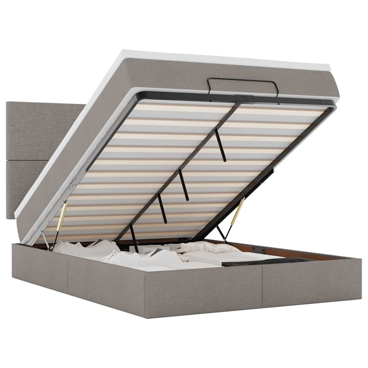 VidaXL Oszmán ágykeret matraccal tópszín 140x200cm szövet 53.71 kg