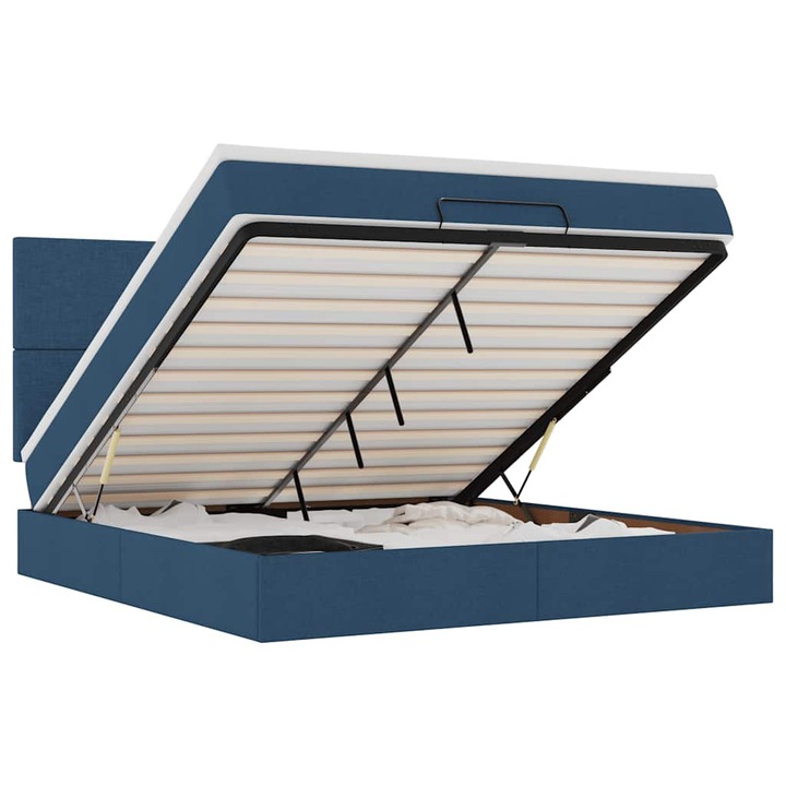 VidaXL Ottomán ágykeret matraccal Kék 180x200cm anyaggal 62.6 kg