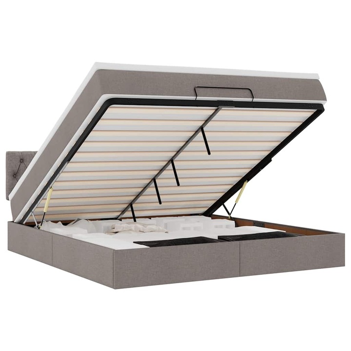 VidaXL Oszmán ágykeret matraccal tópszín 160x200cm szövet 50.59 kg