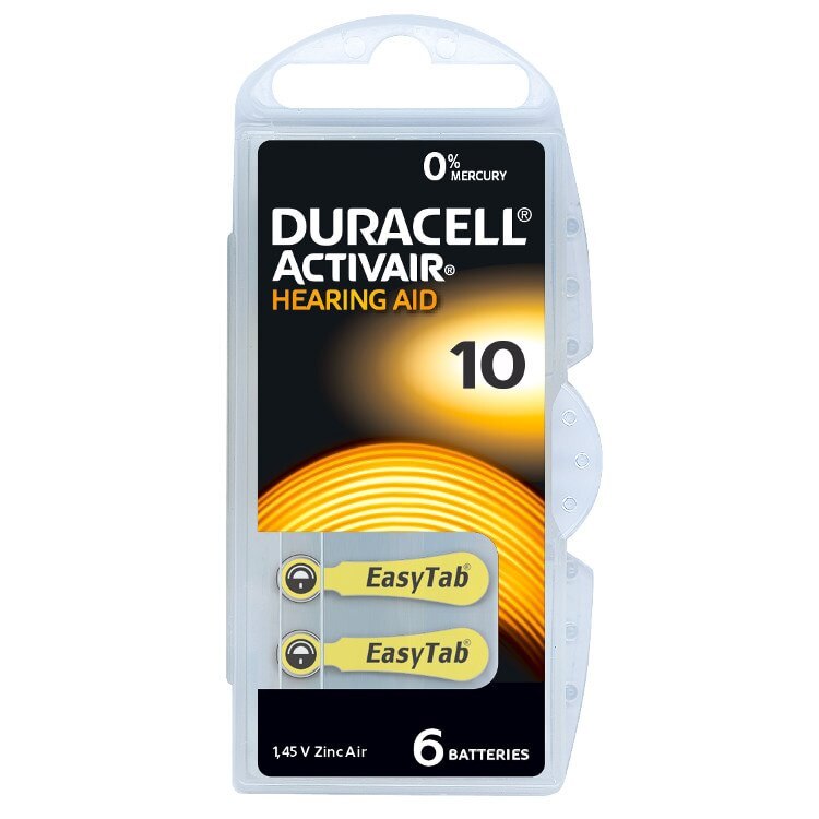 Baterie auditiva DURACELL DA10 ActivAir Zinc-Aer blister 6 bucati