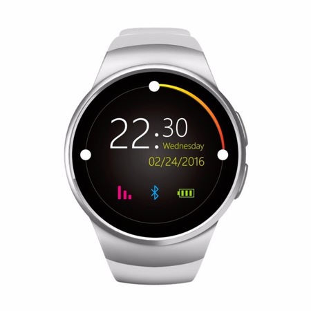 Ceas Smartwatch IDL Super Elegance K018 , Monitorizare puls , Notificari , Pedometru , Alarma Sedentarism , Monitorizare Somn , Recunoastere Gesturi, Slot Cartela SIM, ideal pentru a fi folosit atat ca si telefon cat si smartwach, White