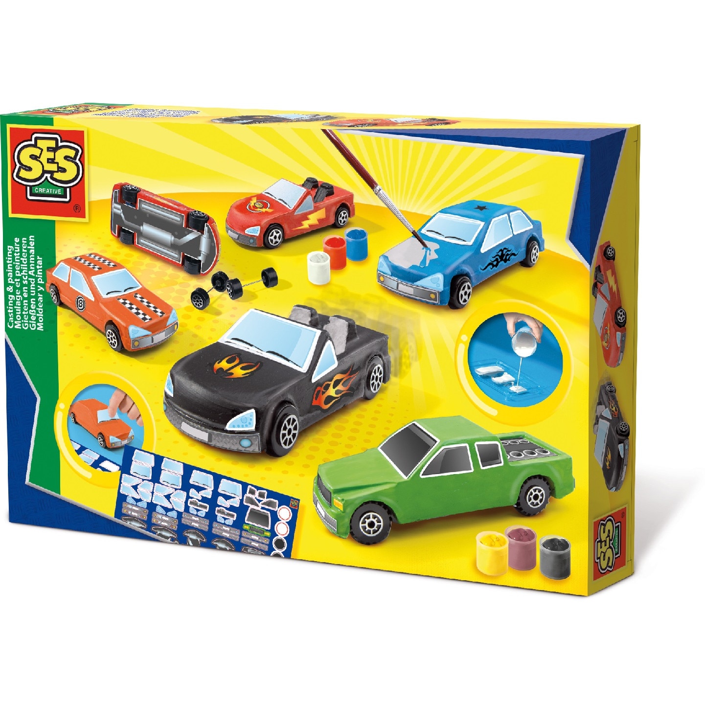 Set creativ mulaj 3D si pictura - SES Hobby baieti - Masini