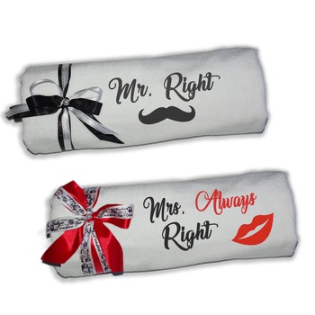 Set prosoape brodate Mr. & Mrs. Right Set prosoape brodate Mr. & Mrs. Right