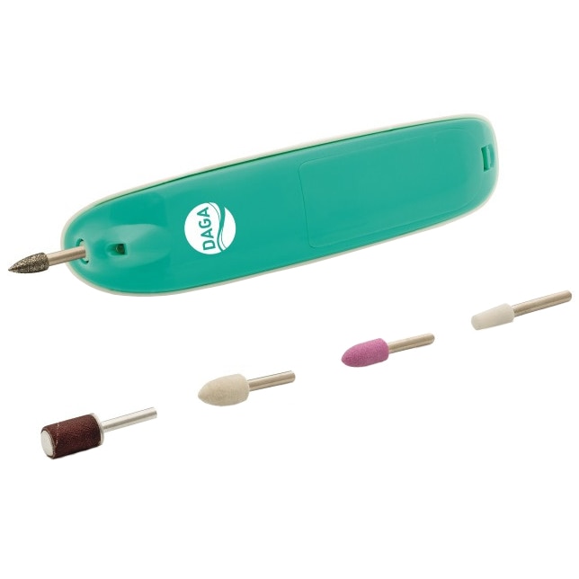 Trusa manichiura/pedichiura Daga SM 200, 5 capete de lucru, lampa UV pentru uscare rapida, sensor tactil, Led de precizie, cutie de depozitare, Alb/Verde