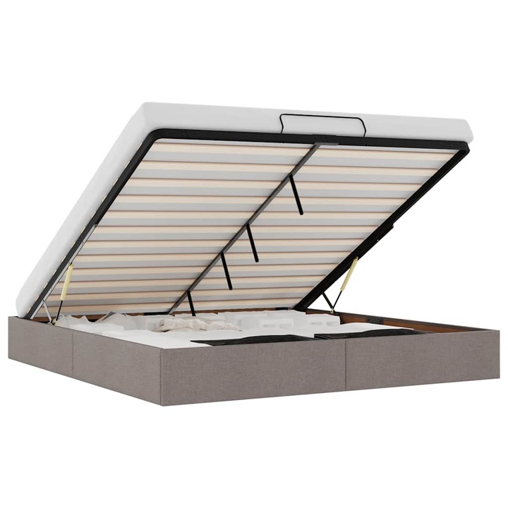 Cadru pat otoman fara saltea vidaXL, Taupe, 180x200 cm, tesatura, 26 Kg 3310900