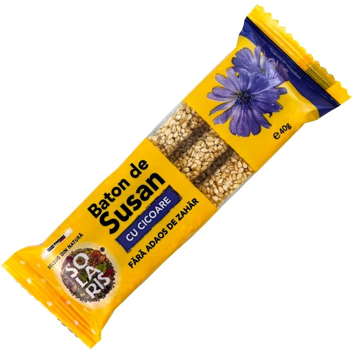 Baton din seminte de susan cu cicoare, fara zahar, aditivi sau conservanti, 40g, Solaris Plant