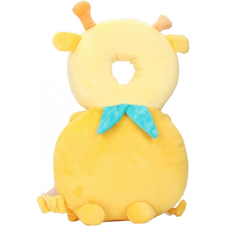 Perna Bebelusi, pentru Protectia Capului, Comando Kids, tip Rucsac, Usoara, Confortabila, Umplutura din Plus, Varsta 0-3 Ani, Dimensiuni 33x6x19 cm, Model Girafa, Galben