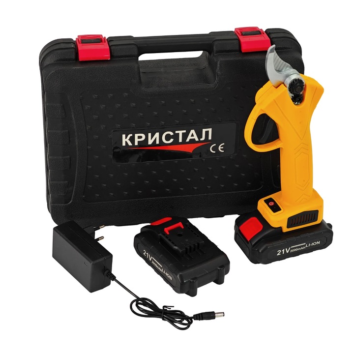 Elektromos olló szőlőhöz, ághoz DDT-CRISTAL, 2 elemmel 21 V, 2000 mAh - DDT