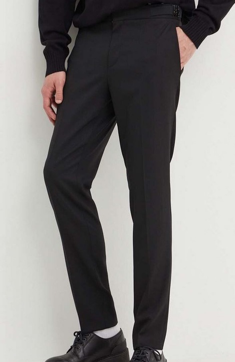 Férfi nadrág HUGO 50519673, fekete, poliészter, 52 EU