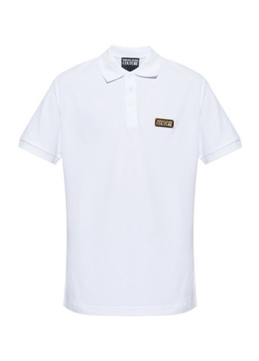 Férfi póló, Versace Jeans Couture, vékony szabású, fehér, 100% pamut