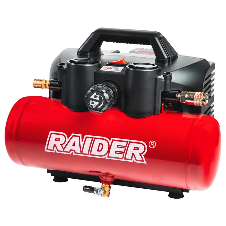 Компресор Raider RDP-J4AC20, R20, Акумулаторен, 4L, 32L/min, 8bar, Solo