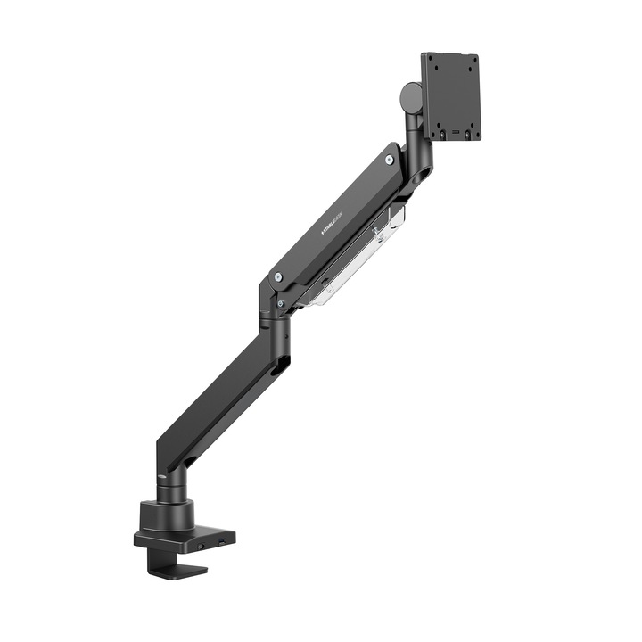 Стойка за монитор StableArm Super Heavy-Duty, 1 рамо, до 27 кг, газов пружинен механизъм, матово черно