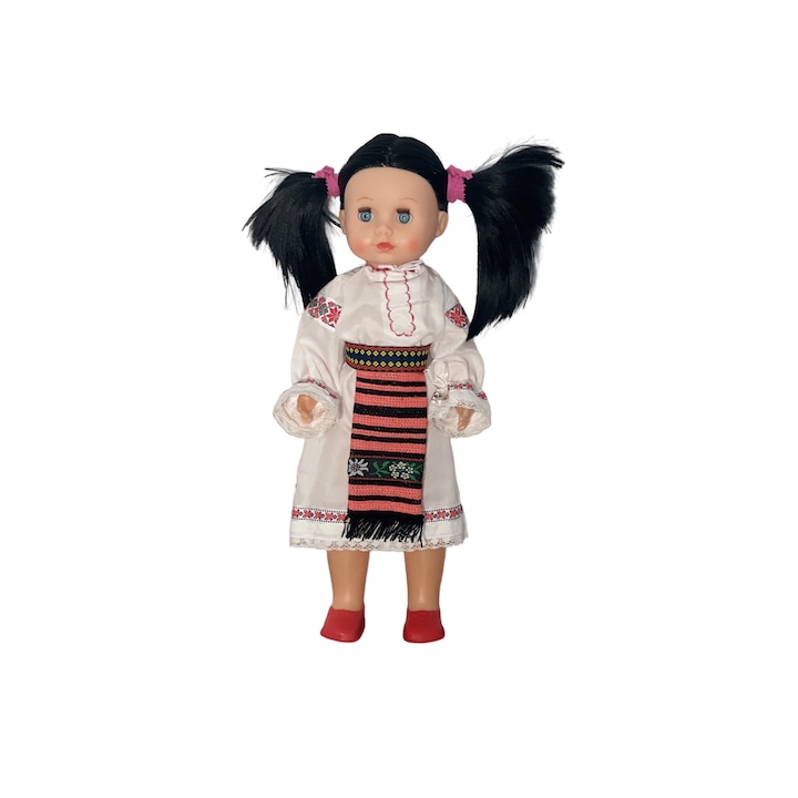 Aradi baba, Catalina, barna, népviseletben, 50 cm