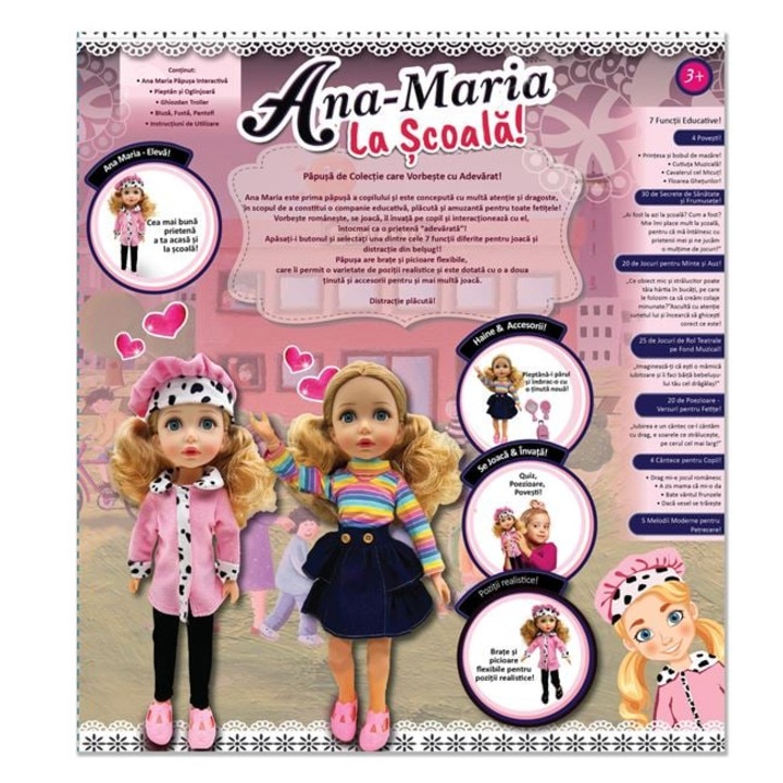 Papusa Ana Maria La Scoala Cu 2 Rochii