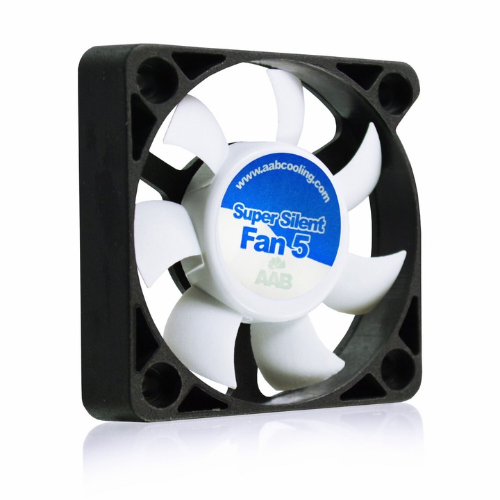 Ventilator PC AabCooling Super Silent Fan 5, 50x50x11mm, 14.45m3/h, 17.5dB, cu 4 suruburi si 4 pad-uri antivibratii