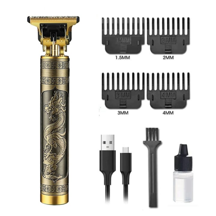 Комплект машинка за подстригване и самобръсначка за мъже, професионална, безжична, с USB зареждане, 1200mAh, 180 мин. автономия, 1.5-4 мм