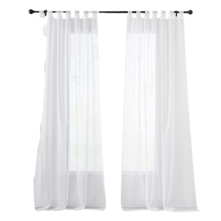 2 db félig áttetsző PONY DANCE függöny szett, vászon típusú fátyolból, gyűrűs rögzítés, 140 x 260 cm, fehér