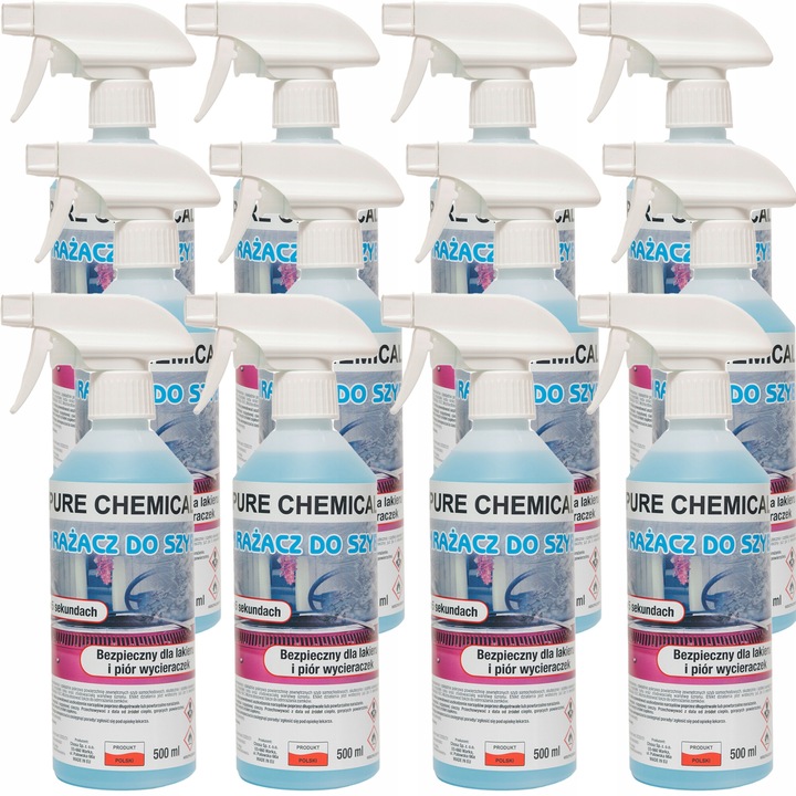 Dezghetator Rapid Pentru Parbrize, Chosa, 12x0.5l, Formula Ecologica Eficienta La 40°C, Sigur Pentru Lacul Auto Si Sticla, Curatarea Rapida A Geamurilor Inghetate, Prevenirea Zgarieturilor, Set Economic, 12 Buc