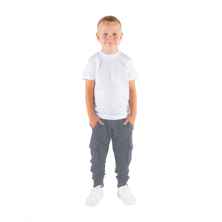 Harci nadrág fiúknak, Tup Tup, pamut, fekete, Szürke