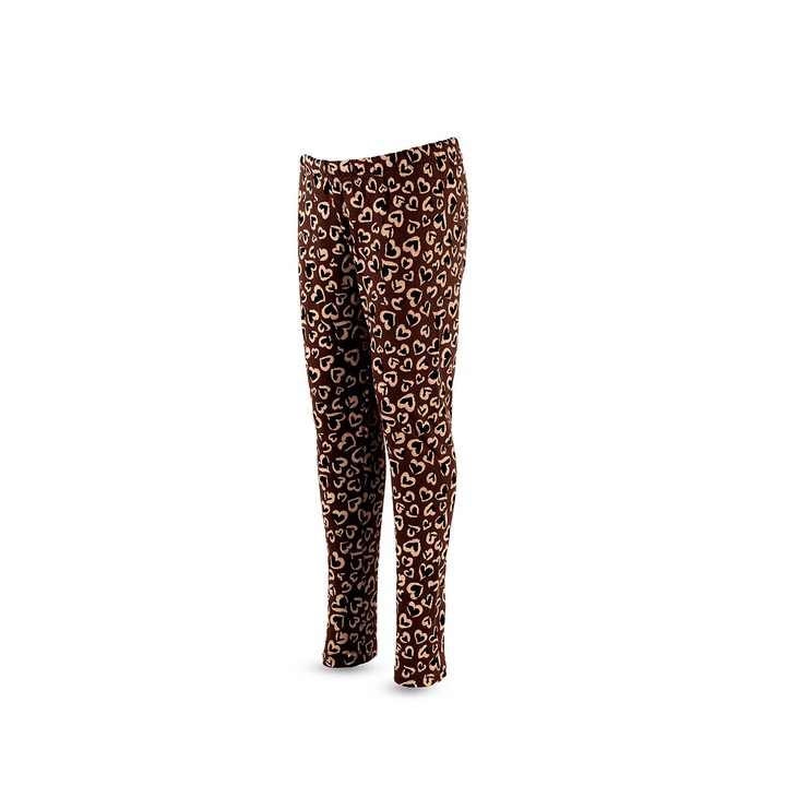 Harisnya Tup Tup hőszigetelt leggings, pamut, barna szívek leopárd szívek, Barna