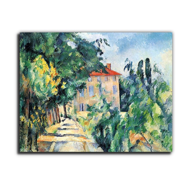 Paul Cézanne: Ház piros tetővel, vászonkép, 65x50