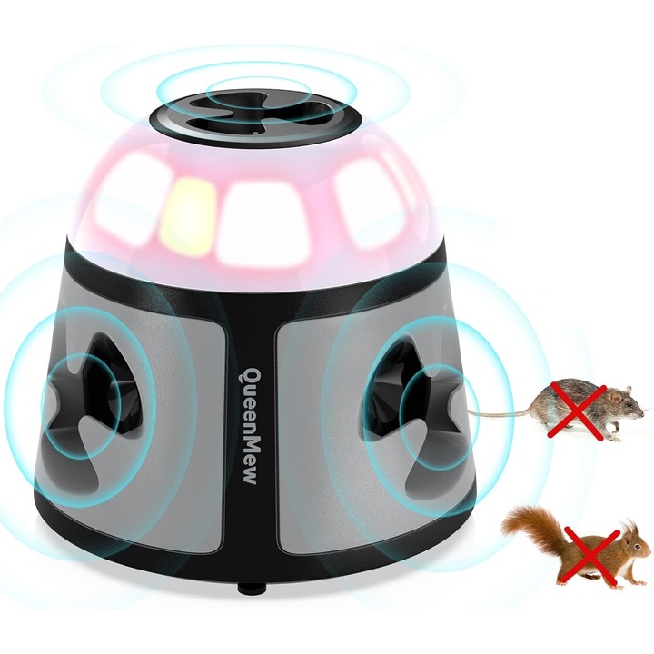 360° ултразвуков уред против гризачи, с ултразвук и 9 стробоскопа