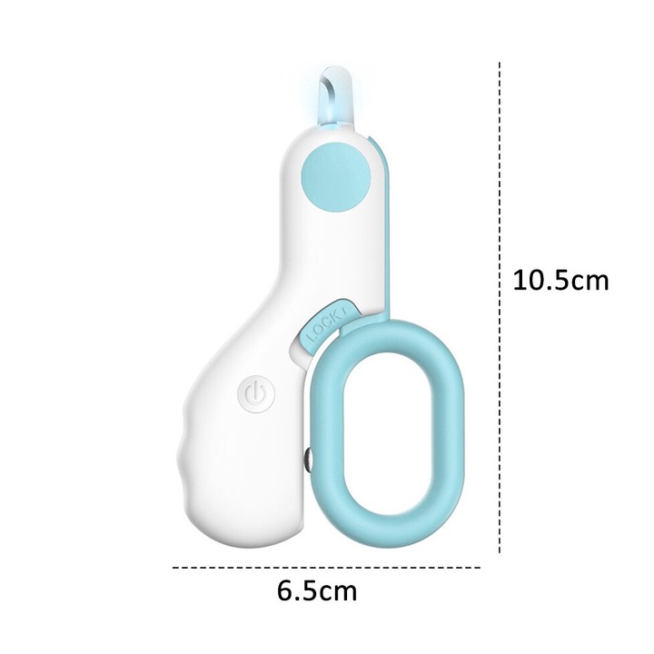 LED-es kisméretű állati körömvágó QttvbTna ergonomikus kialakítású, rozsdamentes acél macska kutyakozmetikai készlet