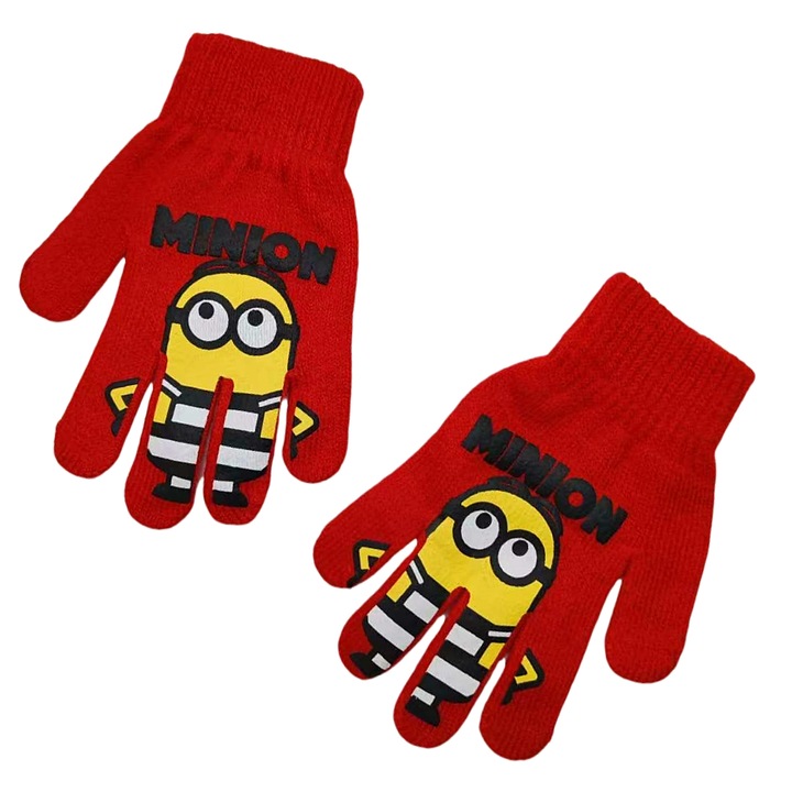 Kötött kesztyű "Minions" HQ4307 piros 113865, Piros, 4-8Y Standard