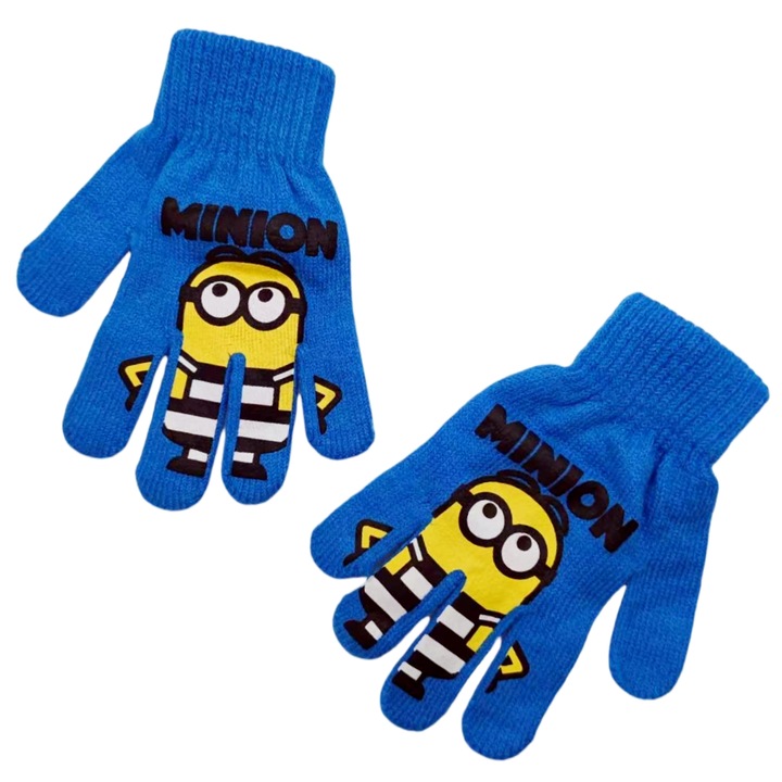Kötött kesztyű "Minions" HQ4307kék 113872, Kék, 4-8Y Standard