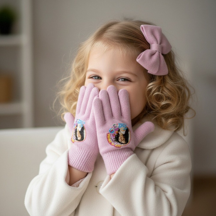 Manusi tricotate ' Soy Luna ' HQ4284roz deschis 113879, Roz deschis, 4-8Y Standard