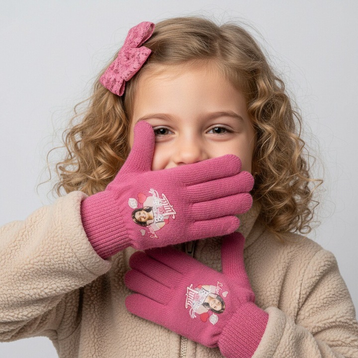 Manusi tricotate ' Soy Luna ' HQ4284roz inchis 113880, Roz inchis, 4-8Y Standard