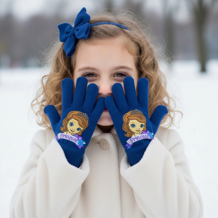 Manusi tricotate „ Sofia ” HO4299bleumarin 113858, Bleumarin, 4-8Y Standard