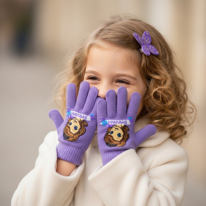 Manusi tricotate „ Sofia ” HO4299mov 113860, Mov, 4-8Y Standard