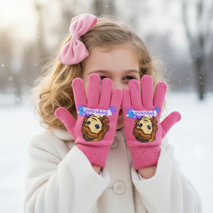 Manusi tricotate „ Sofia ” HO4299roz inchis 113862, Roz inchis, 4-8Y Standard