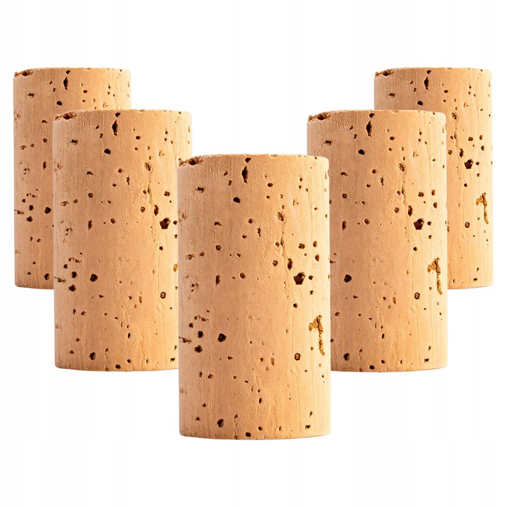 Set De 10 Bucati, SuperButelki, Dop De Pluta Natural, Solid, Clasa I, 24 x 38 mm, Pentru Vin, Bej