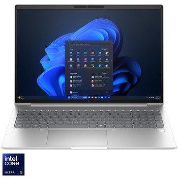 Laptop HP Elitebook 660 G11 cu procesor Intel Core Ultra 5 125U pana la 4.3 Ghz, 16'' WUXGA, IPS, 16GB DDR5 RAM, 512GB SSD, Intel Graphics, Windows 11 Pro, Intel Graphics, Silver
